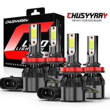 Super Bright 4x Combo H9 H11 LED Headlight High Low Beam Bulbs 10000K White Kit