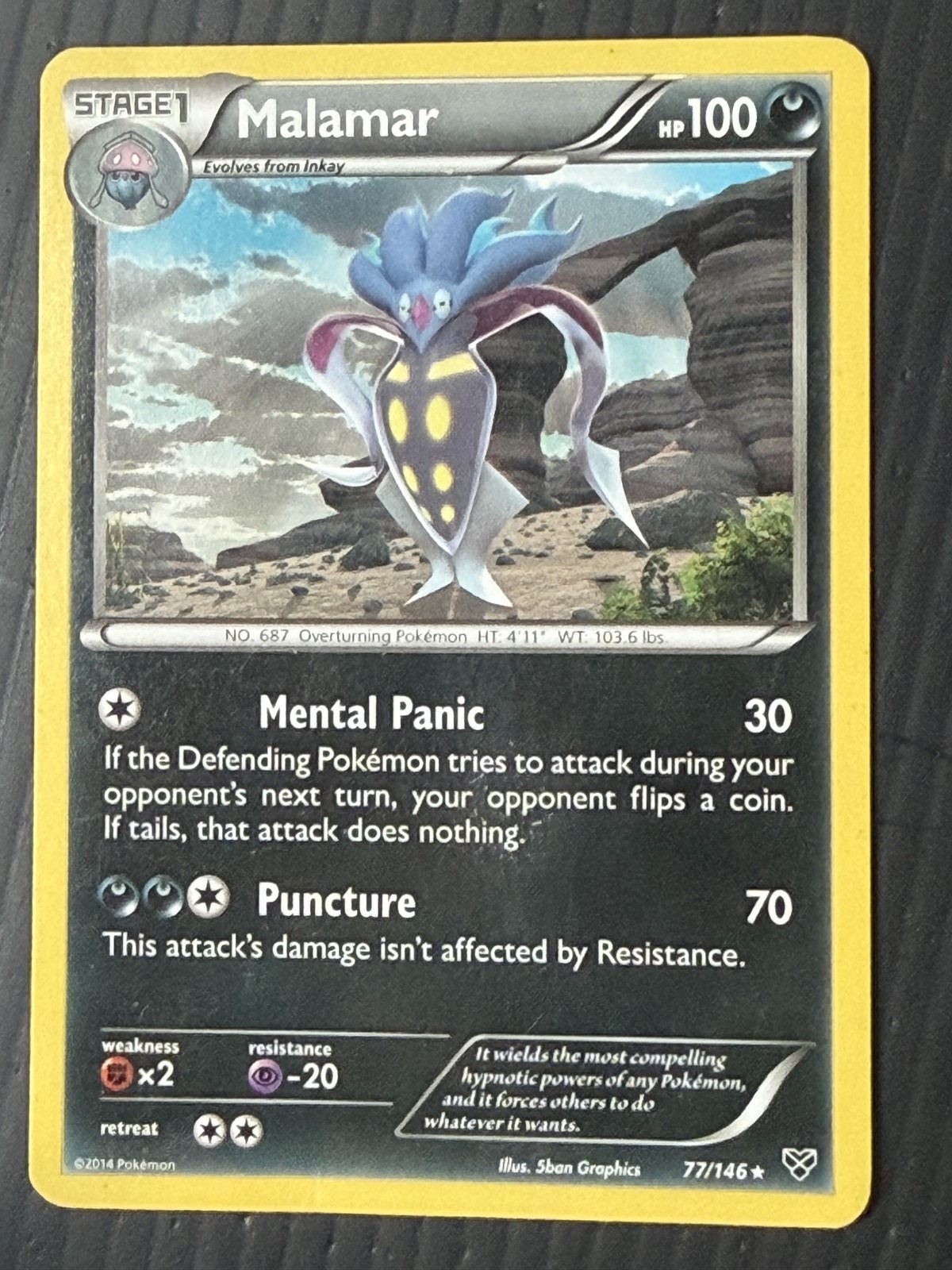 Malamar (76) 76/146 Rare XY Base Set Pokemon Heavily Played