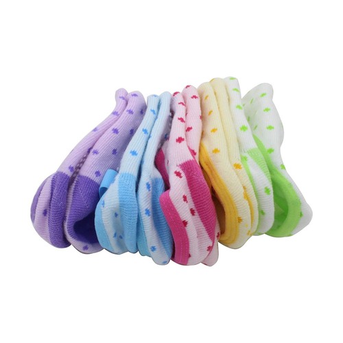 5 Pairs Baby Girls Cartoon Dots Anti Slip Skid Foot Socks No-Show Crew Cotton... - Picture 5 of 6