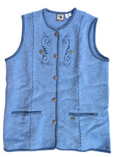 Weste Solo Cardigan blau warm Strickweste Strickjacke Trachten super wärmend