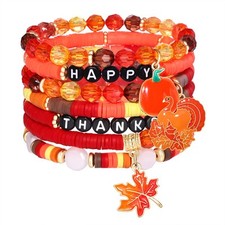Surfer Heishi Bracelets for Women Stackable Rainbow Vinyl Disc Clay Beaded Stret
