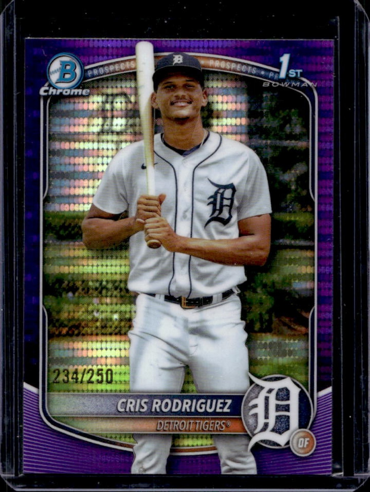 2025 Bowman Chrome Cris Rodriguez Purple Wave Refractor 1st Prospect #234/250