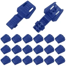 0.7" Zipper Pull Cord Lock, Plastic Shoe Lace End Clips, 50 Pack Blue