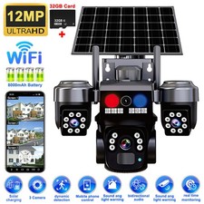 Solar Battery Powered Wireless WiFi Outdoor Pan/Tilt Home Security Camera System