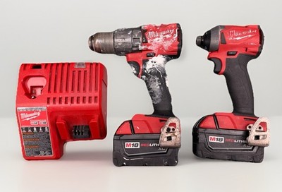 Milwaukee 2804-20 & 2853-20 Hammer Drill & Impact Driver  W/2 BATT & CHARGER
