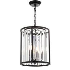 3-Light Oil Rubbed Bronze Crystal Pendant Kitchen Island LED Hardwired