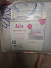 RARE JUSTICE BED IN A BAG QUEE COMFORTER SET CUTE PILLOW AND TOTE BAG