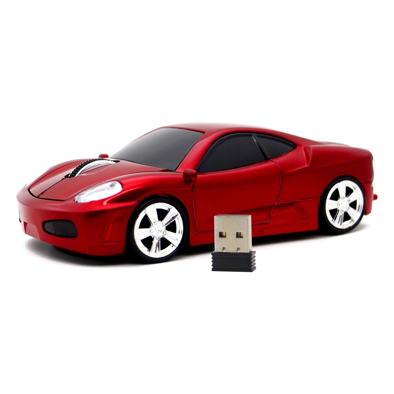 Sporty Wireless USB Mouse with 2.4GHz Optical Technology and Headlight Design-image