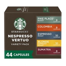 Starbucks Nespresso Vertuo Coffee Espresso Capsules, Favorite Variety Pack, 44ct