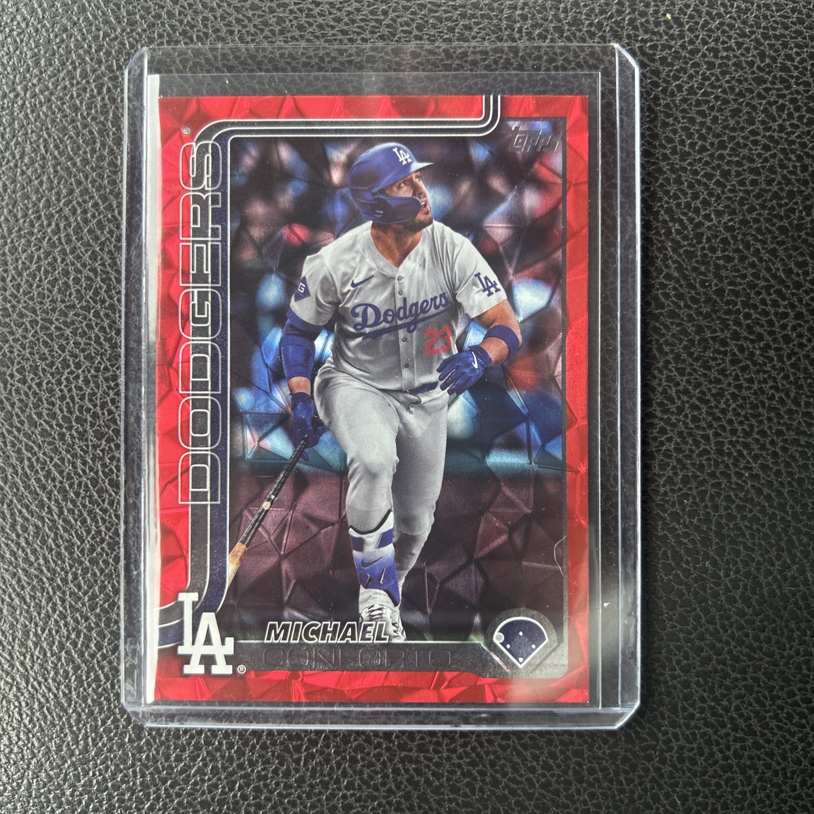 2025 Topps Series 2 Michael Conforto Red Holo Foil 2/5 LA Dodgers #476