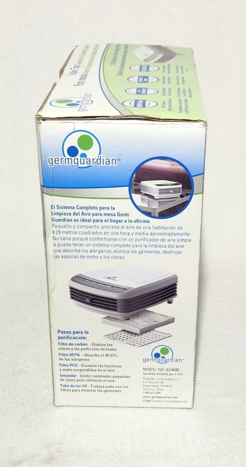 Sistema completo de limpieza de aire de mesa Germguardian HEPA luz UV AC4000 Foto 4 de 4
