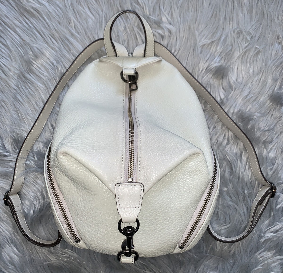 Rebecca Minkoff Metallic backpack Preowned Rebecca Minkoff Sky Blue Pebbled Leather | Mercari main image 2
