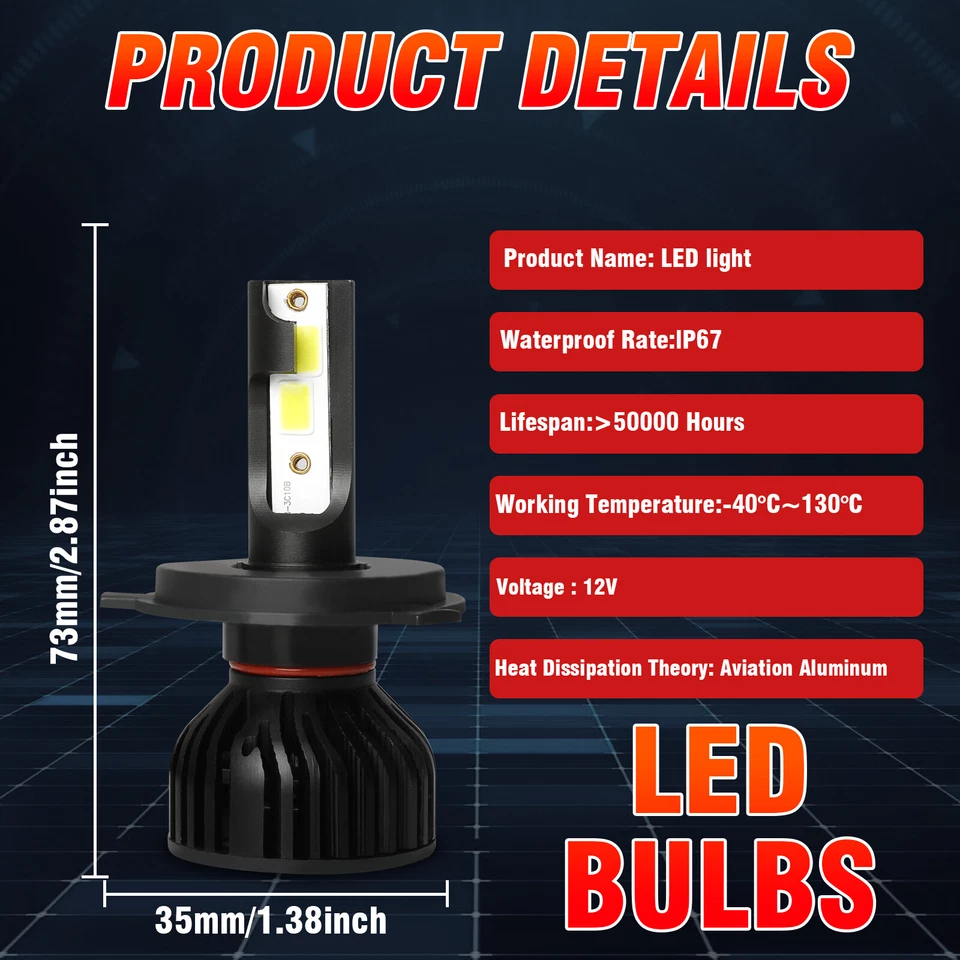 Para Chevy Aveo/Aveo5 2004-2008 6000K 4x Faros LED Alto/Bajo + Bombillas Antiniebla Foto 3 de 4