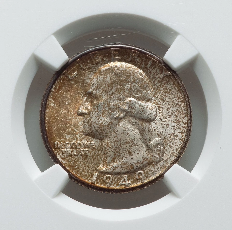1949-D Washington Quarter NGC MS67 - ORIGINAL TONING - Image 3 of 4