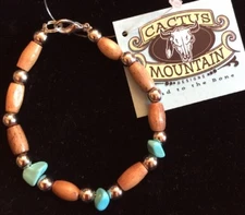 Cactus Mountain Bone And Turquoise Bracelet! Handmade In USA 🇺🇸!