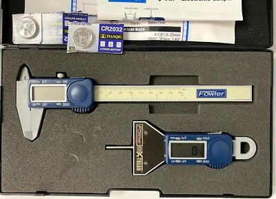 Fowler 74-004-500-0 X-Tread Tire Tread Gage And Poly-Cal Electronic Caliper Kit