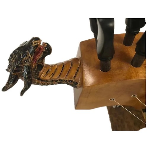 6 strings 24 keys Hurdy Gurdy bird's eye wood inlay shell purfling ,carved scrol - Picture 7 of 9