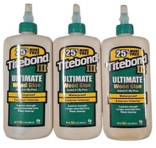 Titebond III Ultimate Wood Glue Waterproof Exterior/Interior 10 oz Lot of 3