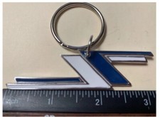 ZZ Top Dark Blue and White Key Chain Solid Metal 3 1/4 inches