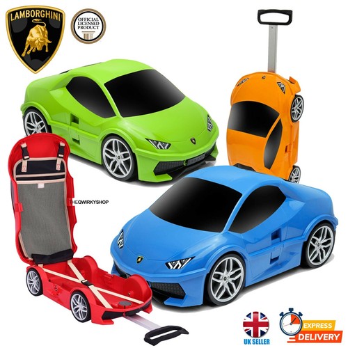 LAMBORGHINI KIDS VALIGIA BAGAGLI AUTO huracán Trolley Verde Rosso Blu  Arancione UK | eBay
