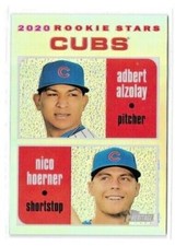 Nico Hoerner Adbert Alzolay 2020 Topps Heritage Silver Chrome Refractor /571 