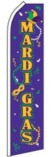 Mardi Gras Flag Flutter Feather Banner Swooper