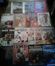 VTG Walter Foster Grumbacher Art Books Print Draw Paint Flower Bird Water Colors