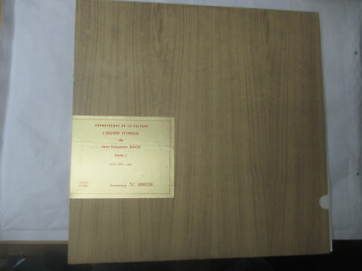 LP 33 T LP Das Orgelwerk Johannes Sebastian Bach Band 1 Tirgae nummeriert