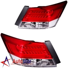 New Set of 2 Rear Led Brake Tail Lights For 2008-2012 Honda Accord 4 Door Sedan