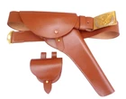 US Civil War Cavalry NCO Tan Leather Waist Belt Holster And Cap pouch Hand Made