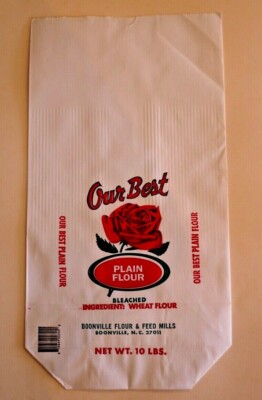 Vtg OUR BEST PLAIN FLOUR, Boonville Flour and Feed Mill, Boonville, N.C.  27011