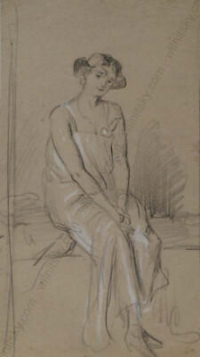 ''Study of Wife Hanna'' by Adolf Pirsch (1858-1929)