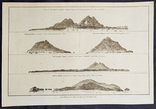 1784 Anderson Antique Views French Polynesia & Tonga Isles, Cook 1st Voyage 1769