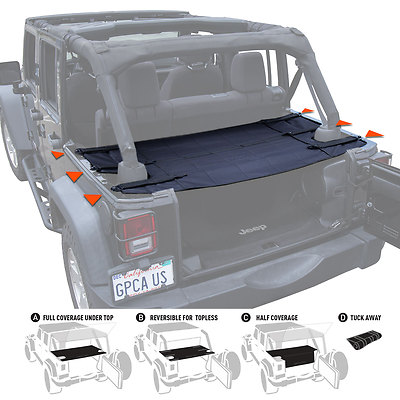 GPCA Cargo Cover PRO for Wrangler JK 4DR 2007-2018 for TOP ON/ TOPLESS Reversibl
