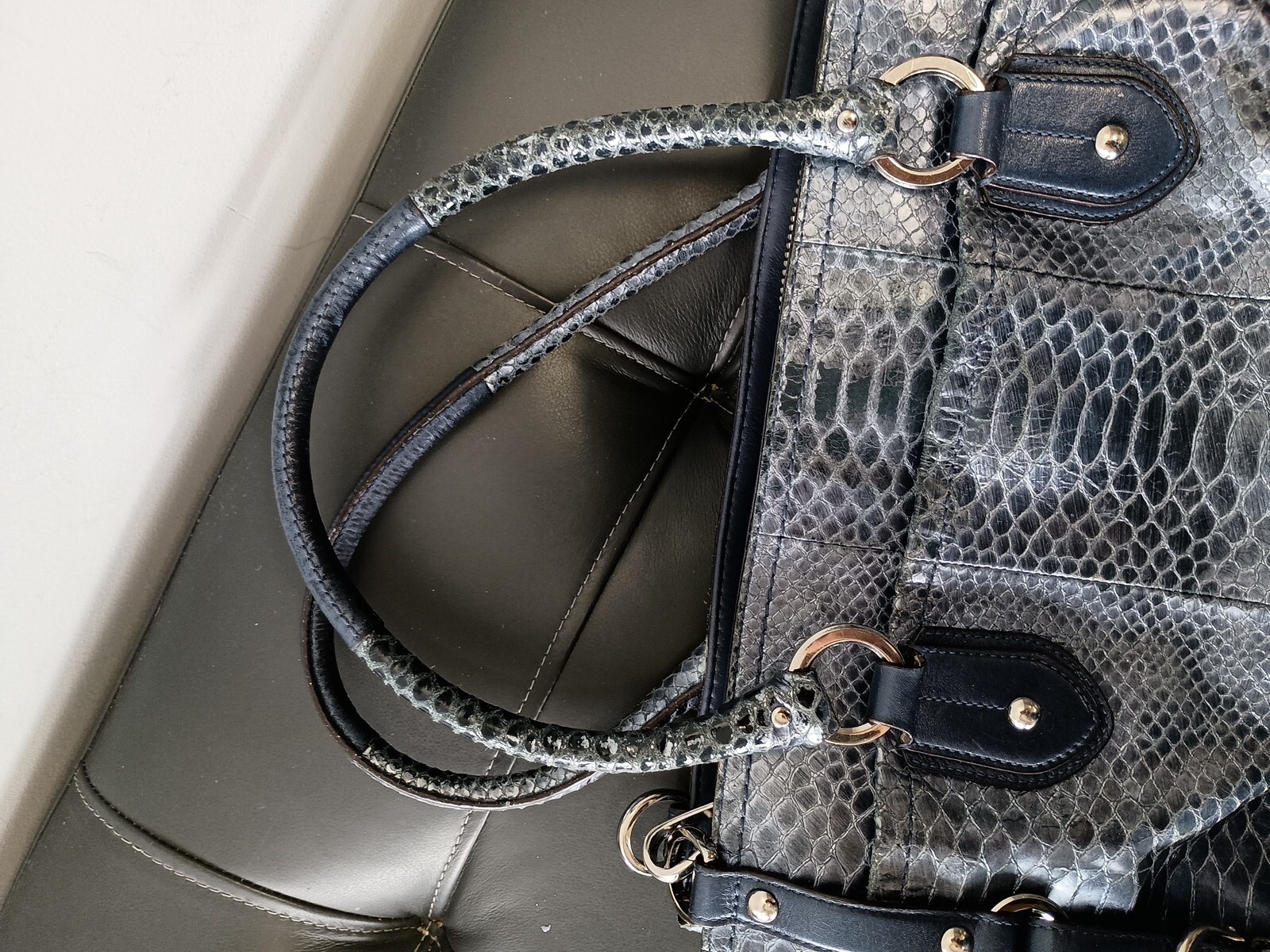 Coach Bag Exotic Embossed Python Leather Sierra C… - image 8