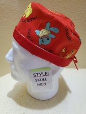 Pok mon Men's Skull/Chemo Surgical Scrub Hat/Cap Handmade