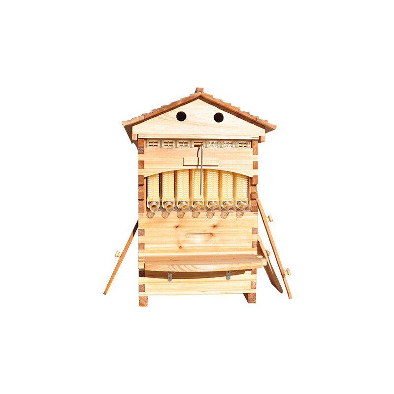 Auto Seeping Langstroth Bee Hives Honey House + 7 Beekeeping Frames + Hive Stand
