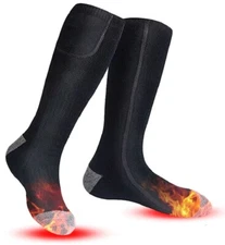 New Electric Heated Socks Rechargeable Men Women Winter Foot Warmer Black