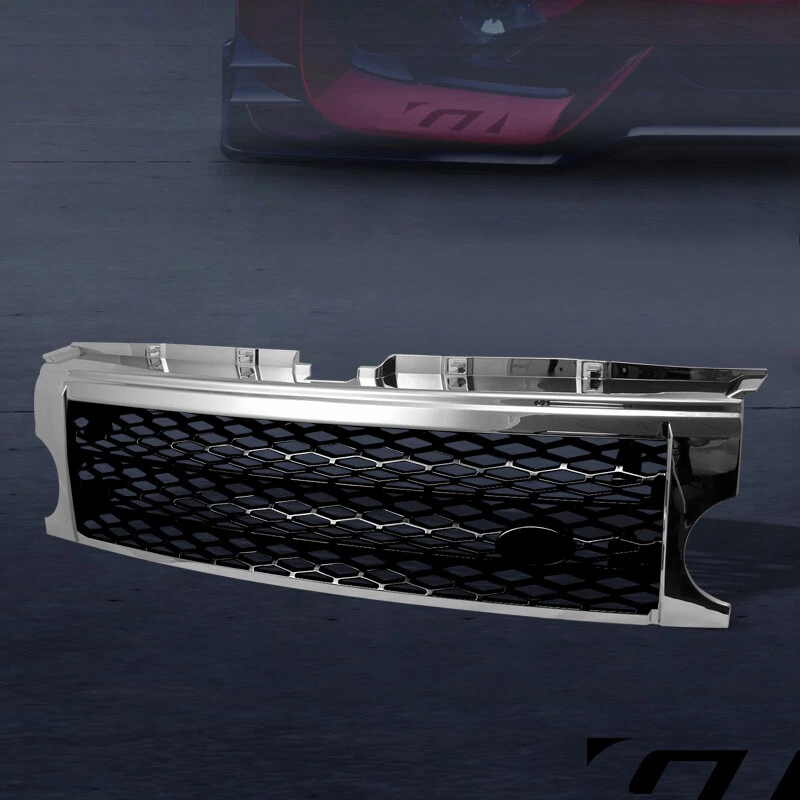 Parrilla de parachoques delantera de malla cromada/negra para Land Rover Lr3 Discovery 3 2005-2009 Foto 2 de 4