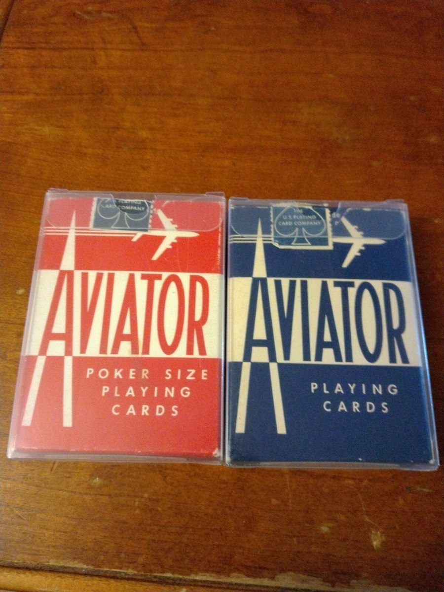 Aviator Vintage Tax Stamp Playing Cards 2 Deck Set Red