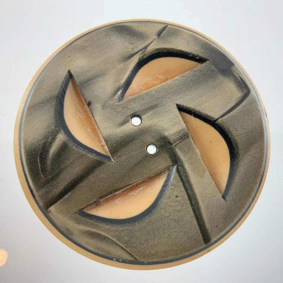 Carved Bakelite Brown/Beige Color Garment Button 1.6in Marble Pattern 345B - Image 2 of 4