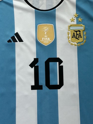 2022/23 Argentina Home Jersey #10 Messi Medium World Cup Champions 3 STAR kit - Picture 6 of 21