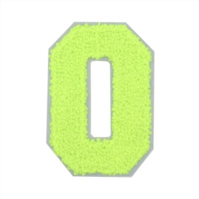 4'' Neon Green Varsity Number Chenille Iron-on Patch
