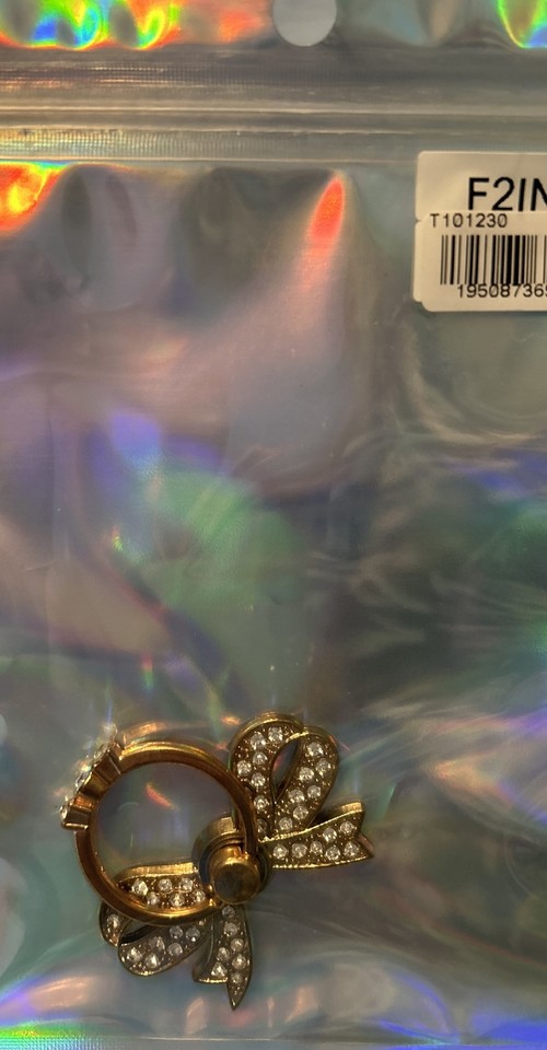 Double Heart RoseGold, And Gold Rhinestone Ribbon Cell Phone Holders