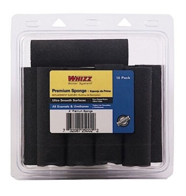 Whizz 25002 Premium Black Foam Concave Roller, 4''
