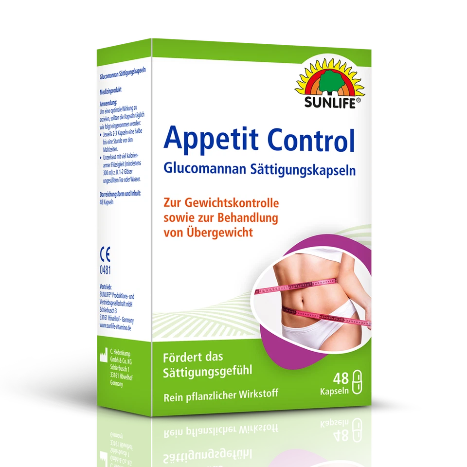 SUNLIFE® Appetit Control Glucomannan Kapseln Appetitkontrolle Diätunterstützung - Bild 3 von 4