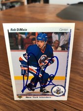 1990-91 UPPER DECK #225 ROB DIMAIO SIGNED AUTOGRAPHED CARD B