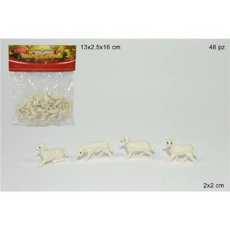 TOYSGIOCATTOLI 48 PECORE PRESEPE 2 X 2 CM ADATTO CHI DEVE FINIRE E ABBELLIRE I PRESEPI