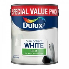 Dulux Pure Brilliant White Silk Paint 3L Walls Ceilings Shine Smooth Finish