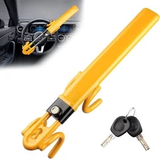 Steering Wheel Lock,Heavy Duty Anti-Theft Car Device with Double Hooks Design